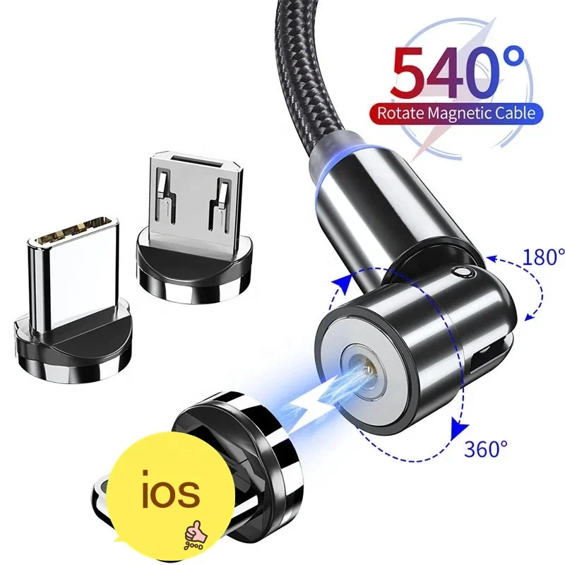 540 Degree 3 in 1 Magnetic Fast Charger Cables Type C Magnet Micro USB Charging Cord Wire Mobile Phone Cable for Iphone, Black /red
540 Degree 3 in 1 Magnetic Fast Charger Cables Type C Magnet Micro USB Charging Cord Wire Mobile Phone Cable for Iphone, Black /red