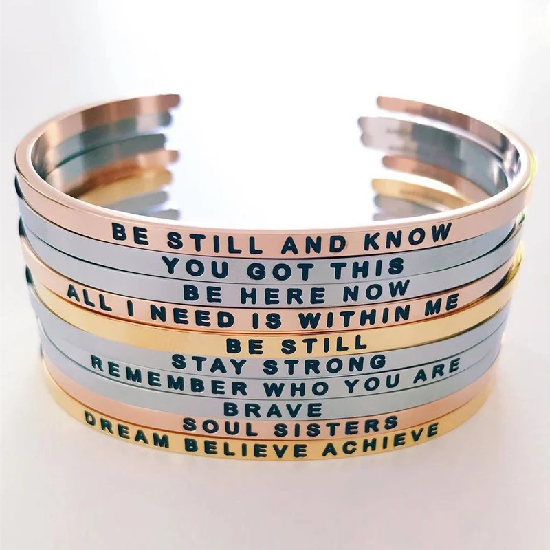 Women Inspiratinal Jewelry Custom Cuff Bangle Personalized Gift Engraved Bracelet Stainless Steel Wedding MEN'S Party Engagement
Women Inspiratinal Jewelry Custom Cuff Bangle Personalized Gift Engraved Bracelet Stainless Steel Wedding MEN'S Party Engagement