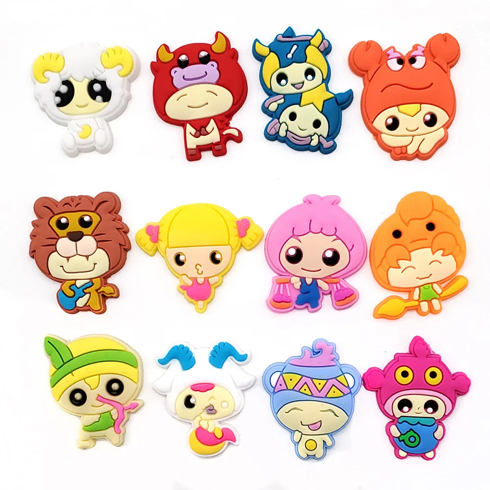 New PVC Twelve constellation cartoon Shoe Charms For Croc Shoes Decoration custom Accessories Fit For Kids Party Gifts
New PVC Twelve constellation cartoon Shoe Charms For Croc Shoes Decoration custom Accessories Fit For Kids Party Gifts