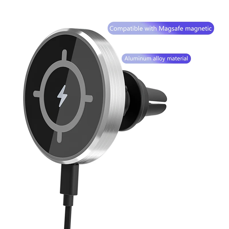 Aluminum alloy Phone Car Wireless Charger With iPhone12 For Magsafe Charger 15W Wireless Magnetic Car Charger
Aluminum alloy Phone Car Wireless Charger With iPhone12 For Magsafe Charger 15W Wireless Magnetic Car Charger