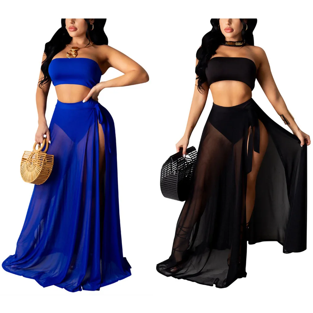 FS2536D Summer Bikini Swimsuits 3 Piece Set Beach Vacation Outfits for Women Crop Top mesh dress Matching Sets
FS2536D Summer Bikini Swimsuits 3 Piece Set Beach Vacation Outfits for Women Crop Top mesh dress Matching Sets