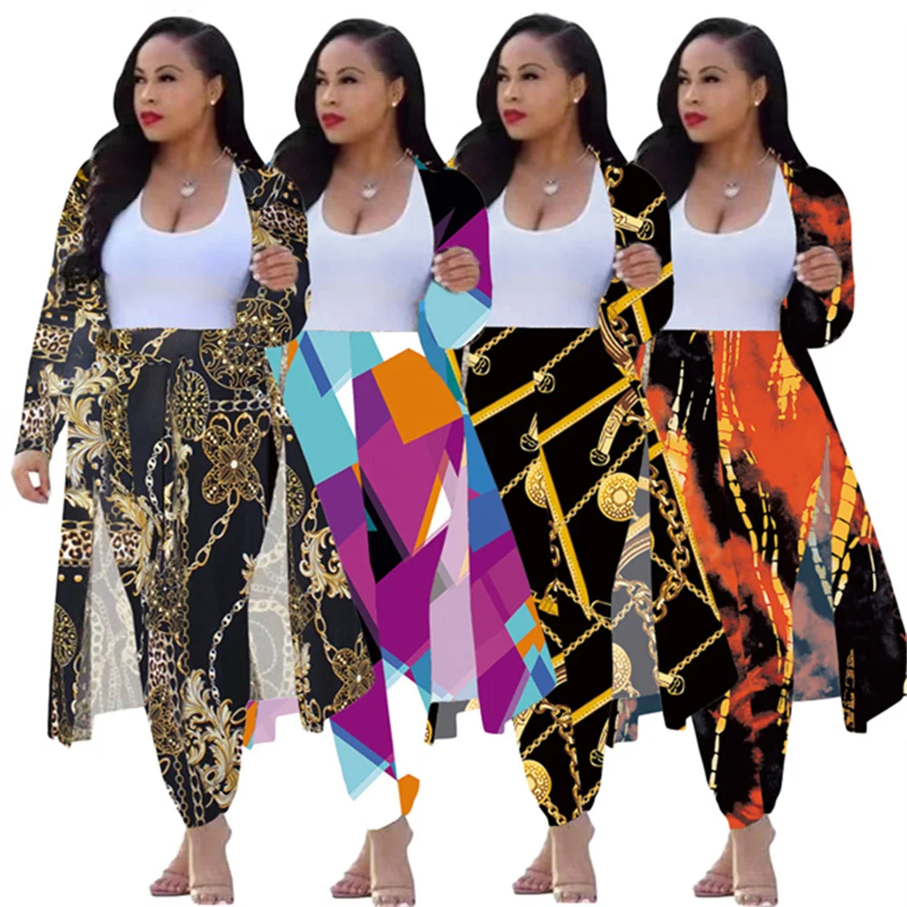 Fashion Print Streetwear Full Sleeve Women Plus Size X-Long Cape Elastic Waist Bodycon Pants Two Piece Set
Fashion Print Streetwear Full Sleeve Women Plus Size X-Long Cape Elastic Waist Bodycon Pants Two Piece Set