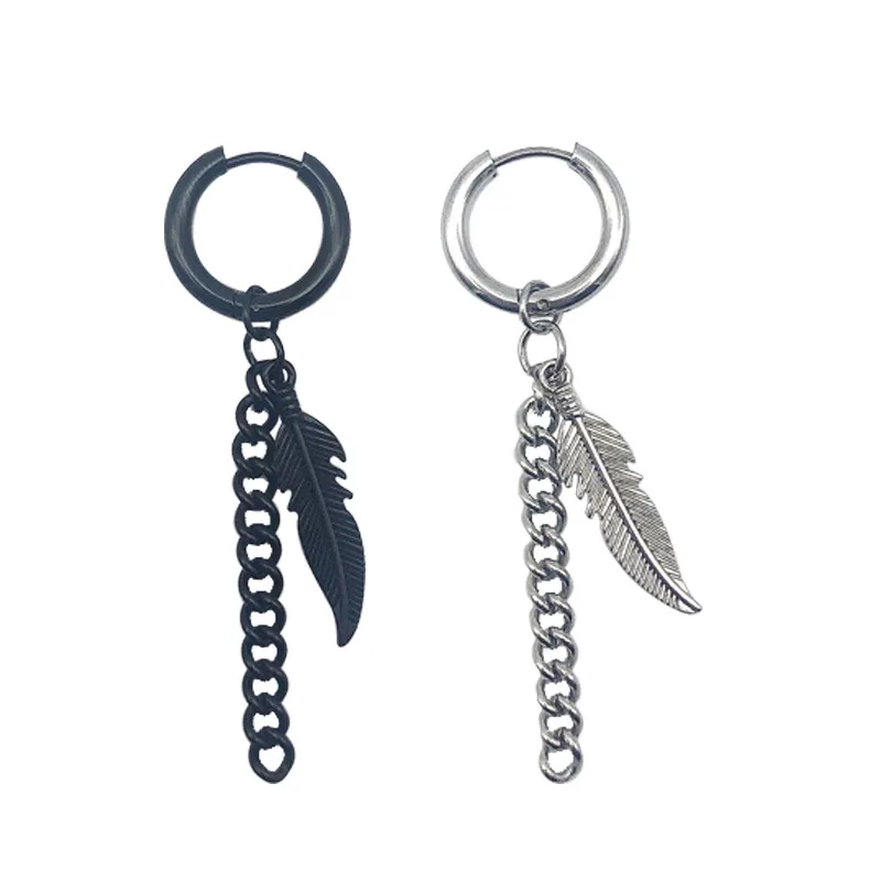 Korean Women Men Silver Punk Long Link Chain Tassel Round Circle Leaf Feather Stainless Steel Earrings
Korean Women Men Silver Punk Long Link Chain Tassel Round Circle Leaf Feather Stainless Steel Earrings