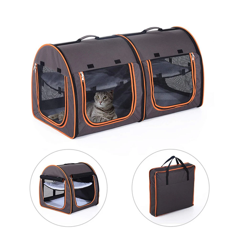 Outdoor Soft Sided Portable Dual Compartment Pet Travel Carrier Kennel Shelter For Dog Cat, Gray
Outdoor Soft Sided Portable Dual Compartment Pet Travel Carrier Kennel Shelter For Dog Cat, Gray