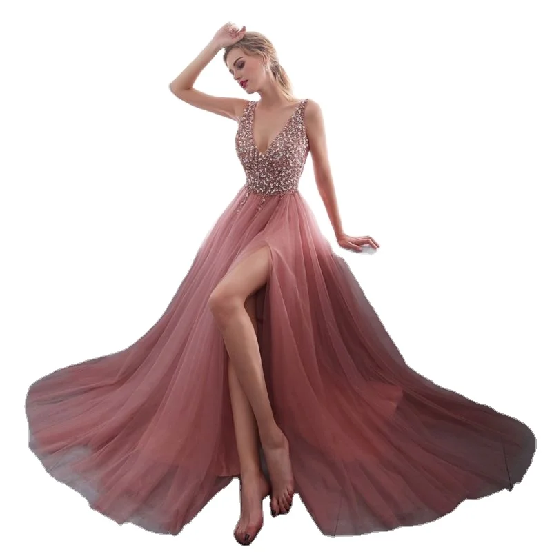 2021 Elegant Open Sexy Plunge Neckline Sequin Chiffon Prom Dress for Party Women
2021 Elegant Open Sexy Plunge Neckline Sequin Chiffon Prom Dress for Party Women