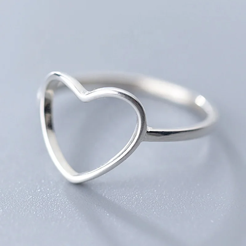 925 Sterling Silver Minimalist Rings Cute Hollow Heart Shape Korean Fashion Ring For Girl Women Fine Jewellery Finger Decoration
925 Sterling Silver Minimalist Rings Cute Hollow Heart Shape Korean Fashion Ring For Girl Women Fine Jewellery Finger Decoration