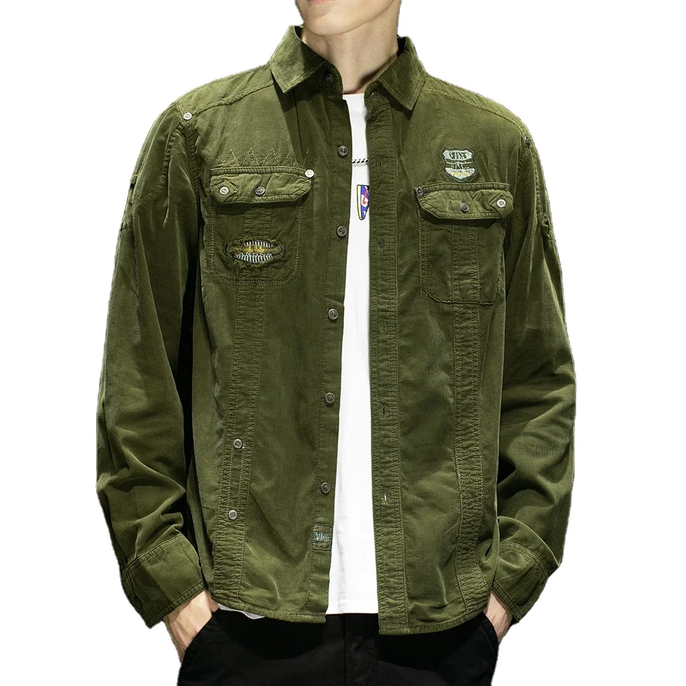 Men's spring and autumn new outer shirt Korean fashion pure cotton all-match jacket personality trend solid color long-sleeved, Custom color
Men's spring and autumn new outer shirt Korean fashion pure cotton all-match jacket personality trend solid color long-sleeved, Custom color