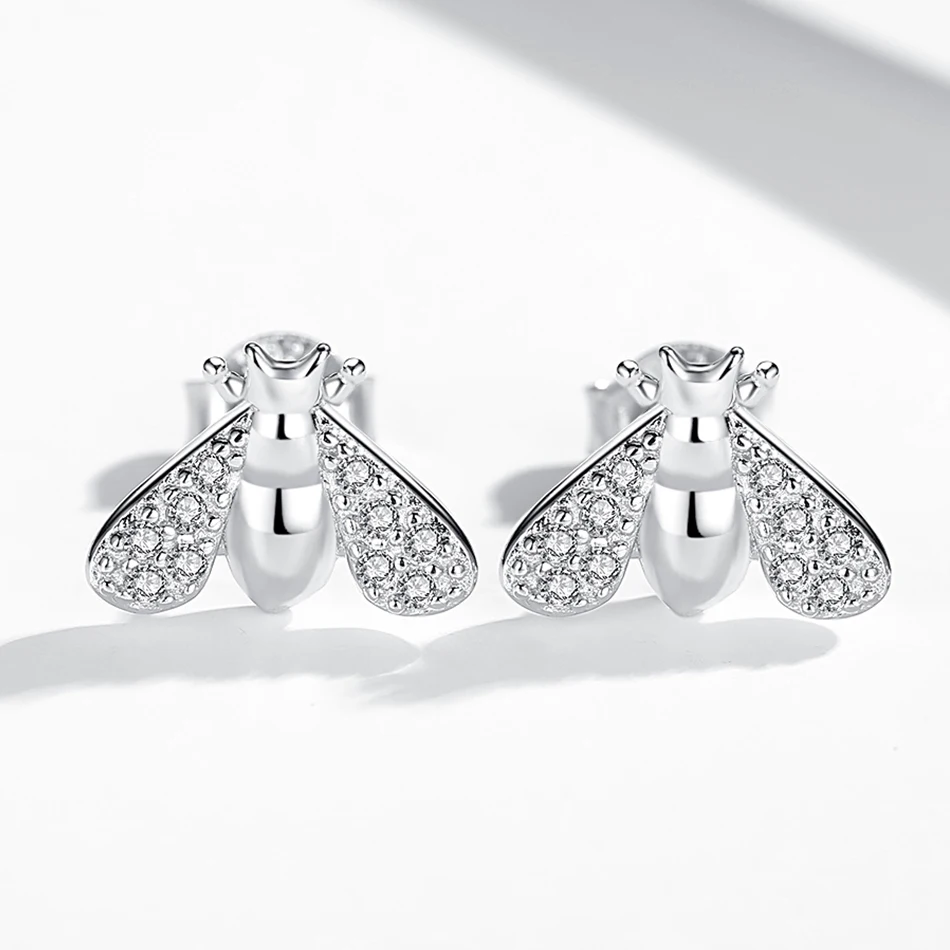 Simple Design Cubic Zircon Cute Bee Shape Stud Earrings 925 Silver Animal Earrings Women Gifts
Simple Design Cubic Zircon Cute Bee Shape Stud Earrings 925 Silver Animal Earrings Women Gifts
