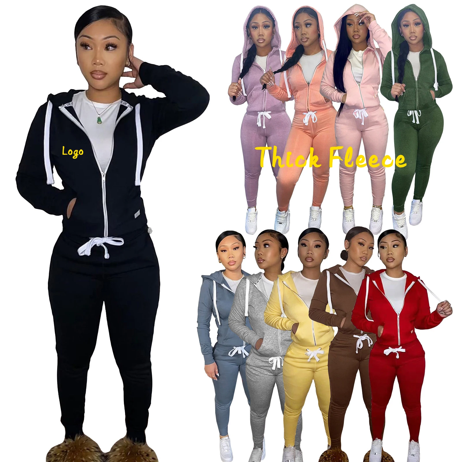 2022 high quality Winter Custom Two Piece Hoodie Set Women Thick fleece Joggers Sweat Suits Hoodies And Sweatpants Set For Women
2022 high quality Winter Custom Two Piece Hoodie Set Women Thick fleece Joggers Sweat Suits Hoodies And Sweatpants Set For Women