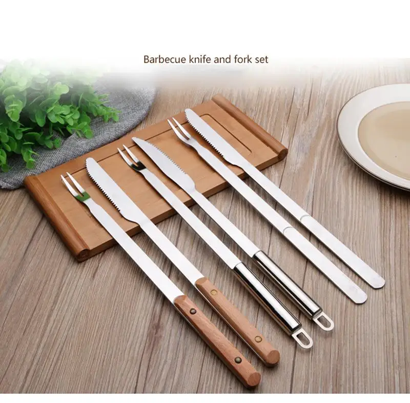 Top Seller Kitchen Accessories Set 2 Pcs Baking Tools Heat Resistant Non-slip Stainless Steel Bbq Fork Knife
Top Seller Kitchen Accessories Set 2 Pcs Baking Tools Heat Resistant Non-slip Stainless Steel Bbq Fork Knife