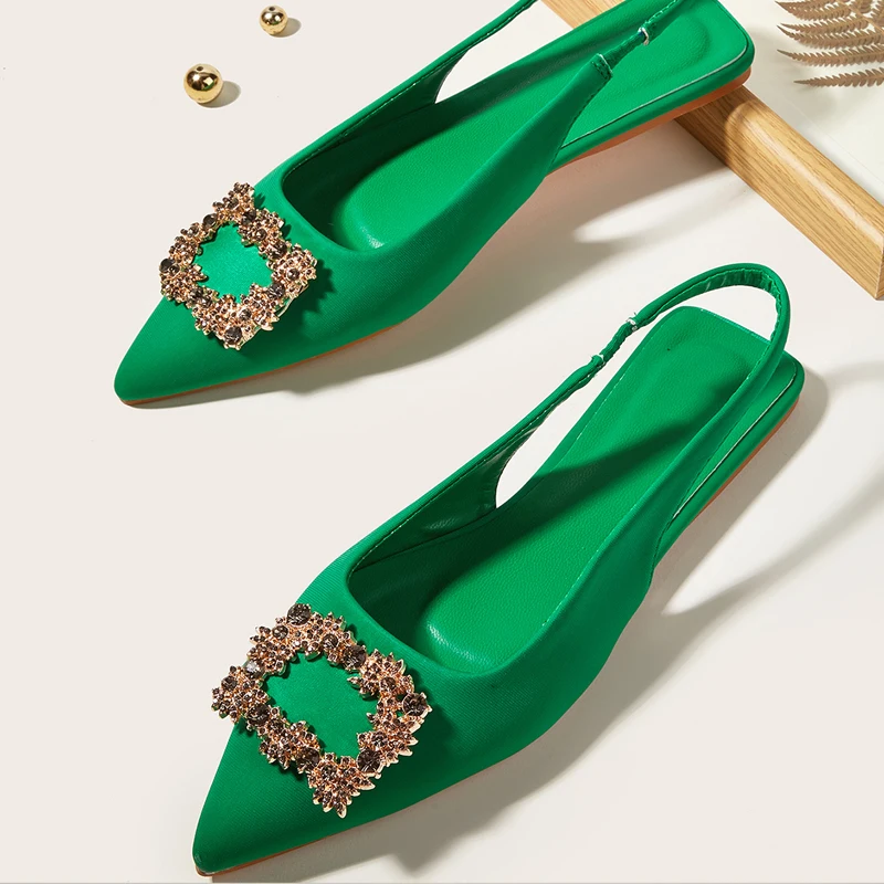 New Fashion Pointed Toe Women Pumps Shoes Summer Square Buckle Rhinestones Crystal Casual Flat Heels Sandals
New Fashion Pointed Toe Women Pumps Shoes Summer Square Buckle Rhinestones Crystal Casual Flat Heels Sandals