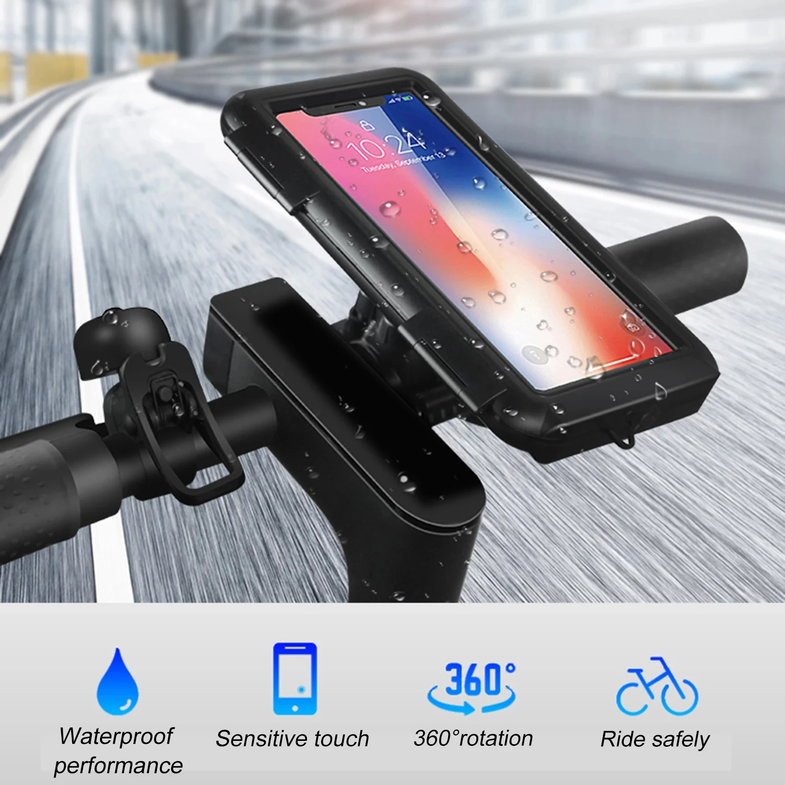 Bicycle Bag Bike Phone Holder Mountain Bike ABS+PC IPX6 Waterproof Bag Touchscreen Cell Phone Stand Waterproof Smart Mobile, Black
Bicycle Bag Bike Phone Holder Mountain Bike ABS+PC IPX6 Waterproof Bag Touchscreen Cell Phone Stand Waterproof Smart Mobile, Black