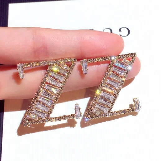 New Letter Stud Earrings Fashion Jewelry Gift Exaggerated Gold Color & Silver Color Rhinestone Earrings For Women, Picture shows
New Letter Stud Earrings Fashion Jewelry Gift Exaggerated Gold Color & Silver Color Rhinestone Earrings For Women, Picture shows