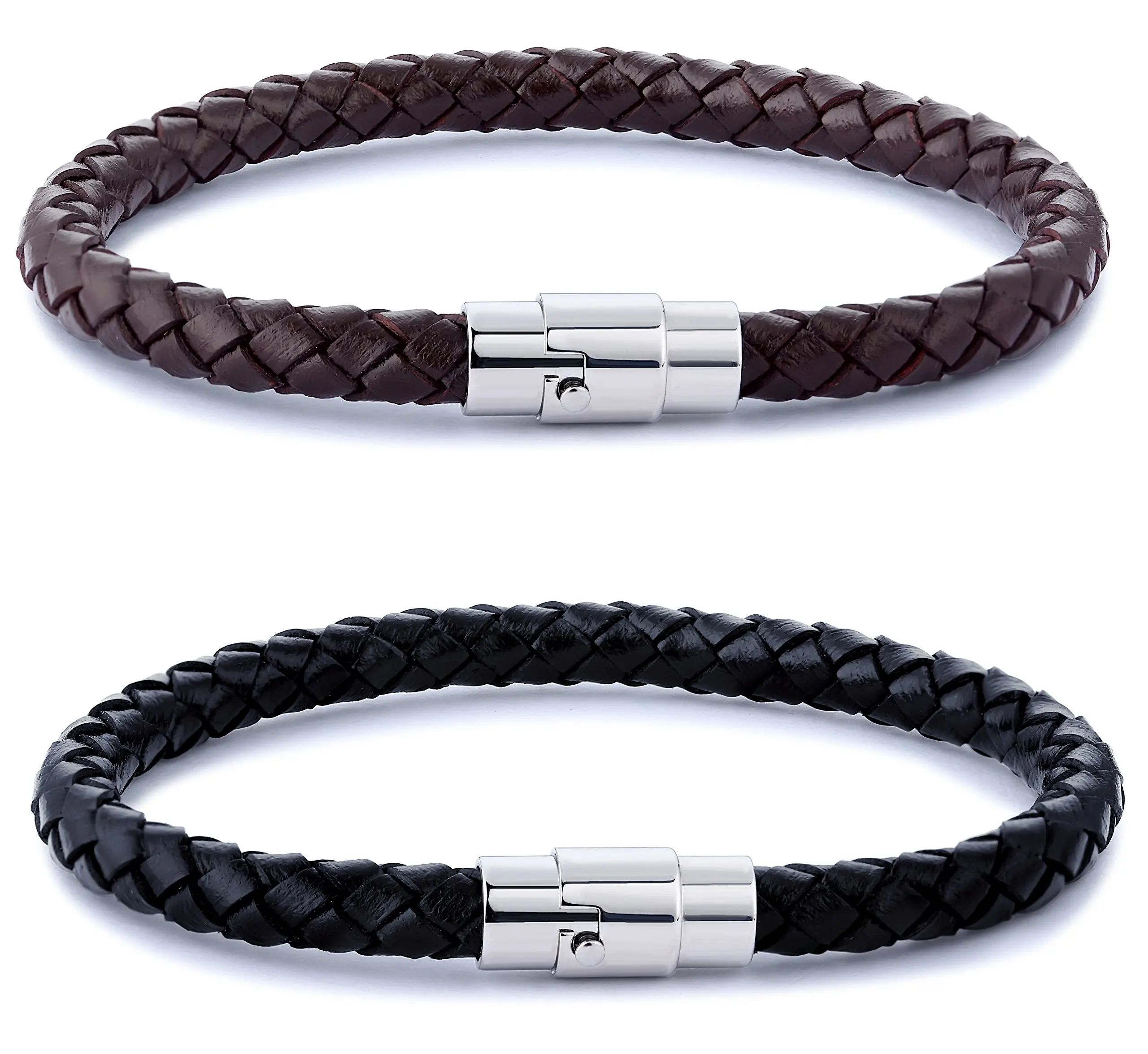 Color Brown Stainless Steel Braided Leather Bracelet Black Handmade Leather Craft Bracelet Bangle
Color Brown Stainless Steel Braided Leather Bracelet Black Handmade Leather Craft Bracelet Bangle