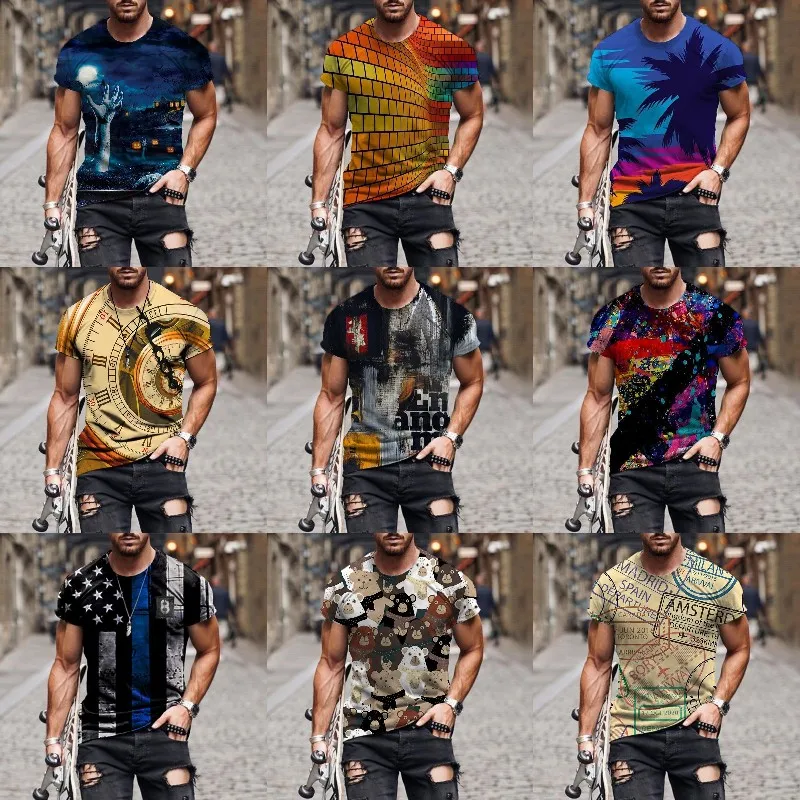 Amazon Eurocode 3D digital printed short sleeve Tropical plant series men's fashion T-shirt top, Mixed color
Amazon Eurocode 3D digital printed short sleeve Tropical plant series men's fashion T-shirt top, Mixed color