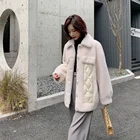 super september quick shipping High Quality Ladies Long Elegant Women Lamb Wool Sheep Fur Coat