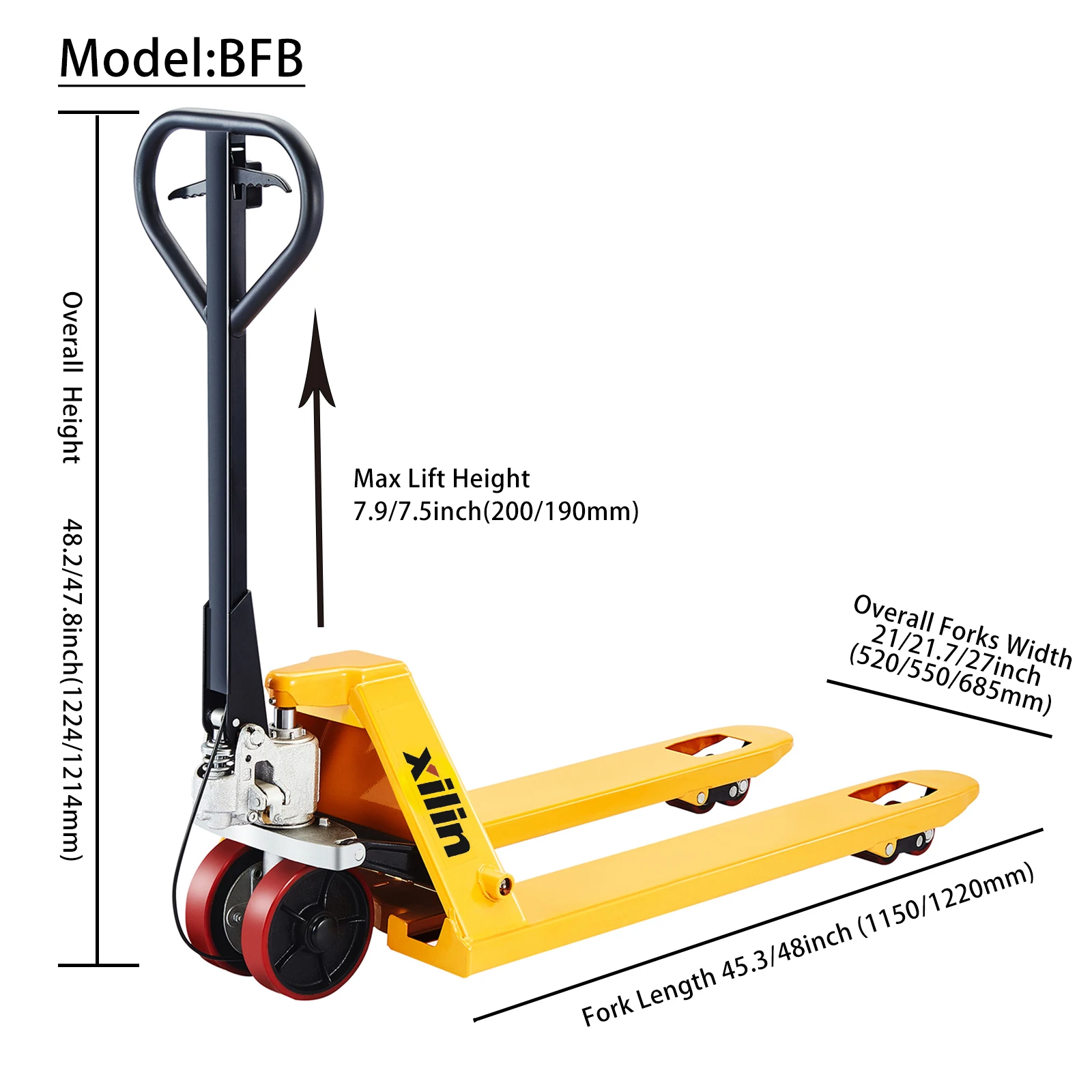 Xilin Multi Function Hand Pallet Truck With Brake System 2 5tons