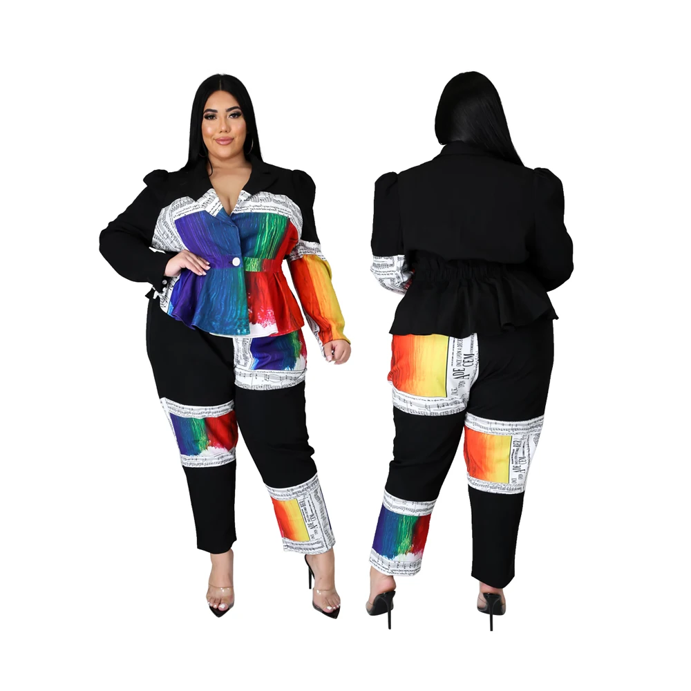 LXE-CY1437 women clothing 2021 fashion color block printing plus size 2 two piece shirt and pants set suits
LXE-CY1437 women clothing 2021 fashion color block printing plus size 2 two piece shirt and pants set suits