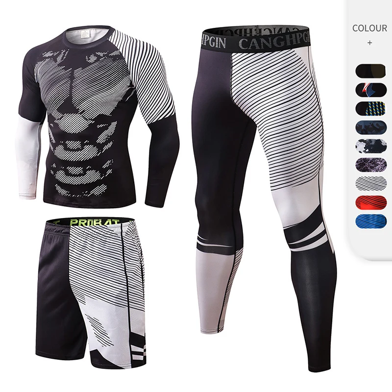2022 New Gym Sports Tight Long Sleeve Suit Fitness Apparel Sport Gym Wear 3 Piece Workout Set For Man, Customized color
2022 New Gym Sports Tight Long Sleeve Suit Fitness Apparel Sport Gym Wear 3 Piece Workout Set For Man, Customized color