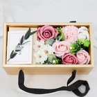 Valentine Gift For Girlfriend Artificial Flowers With Greeting Card Rose Head Soap Flower Gift