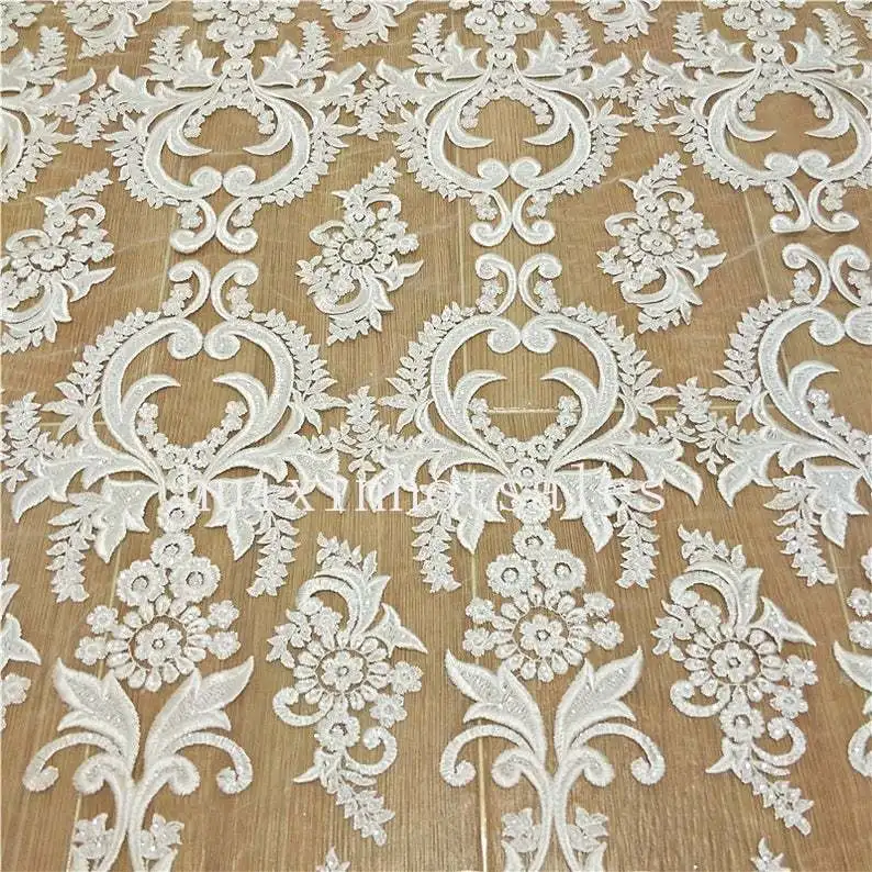 New Collection Wedding Dress Fabric Ivory Tulle Lace Vintage Bridal Lace Fabric 51" Width
New Collection Wedding Dress Fabric Ivory Tulle Lace Vintage Bridal Lace Fabric 51" Width