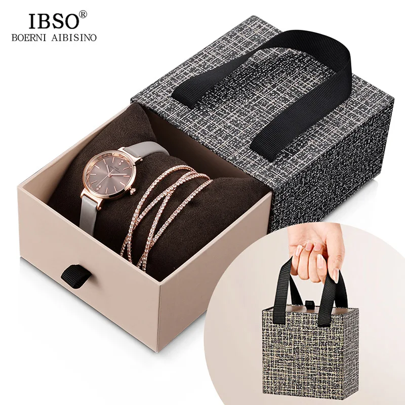 IBSO Brand luxury women watch gift set for wedding charm quartz watch bracelet valentine gifts for girlfriend high quality, 5 colors
IBSO Brand luxury women watch gift set for wedding charm quartz watch bracelet valentine gifts for girlfriend high quality, 5 colors