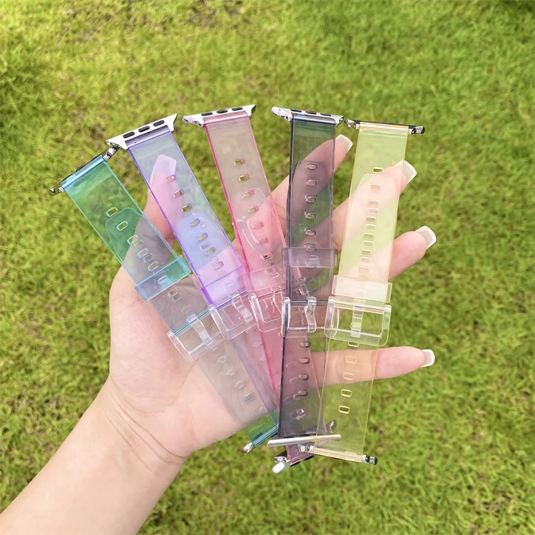 Dicoloration Sunshine Clear Soft TPU Wrist Band Strap For Apple Watch Change color Smart Watch Sport Bracelets, Customized
Dicoloration Sunshine Clear Soft TPU Wrist Band Strap For Apple Watch Change color Smart Watch Sport Bracelets, Customized
