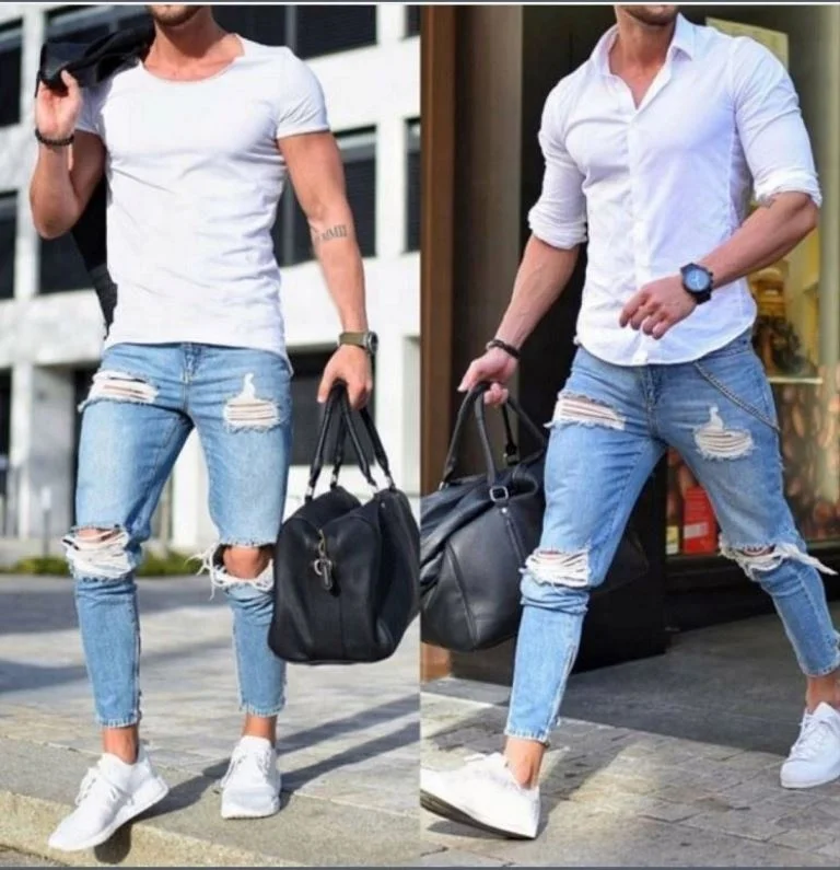 2019 Men Damaged Denim Pants Vintage Wash Jeans in Slim Anti Fit, As picture or customized make 
2019 Men Damaged Denim Pants Vintage Wash Jeans in Slim Anti Fit, As picture or customized make