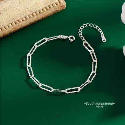 Elegant Women Jewelry S925 Sterling Silver Geometric Chain Bracelet Papar Clip Chain Bracelet For Women Party
Elegant Women Jewelry S925 Sterling Silver Geometric Chain Bracelet Papar Clip Chain Bracelet For Women Party