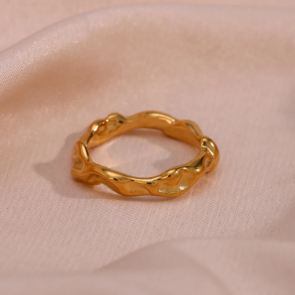 New Design Minimalist Irregular Wave Shape Ring 18K Gold Plated Stainless Steel Rings Women Jewelry
New Design Minimalist Irregular Wave Shape Ring 18K Gold Plated Stainless Steel Rings Women Jewelry