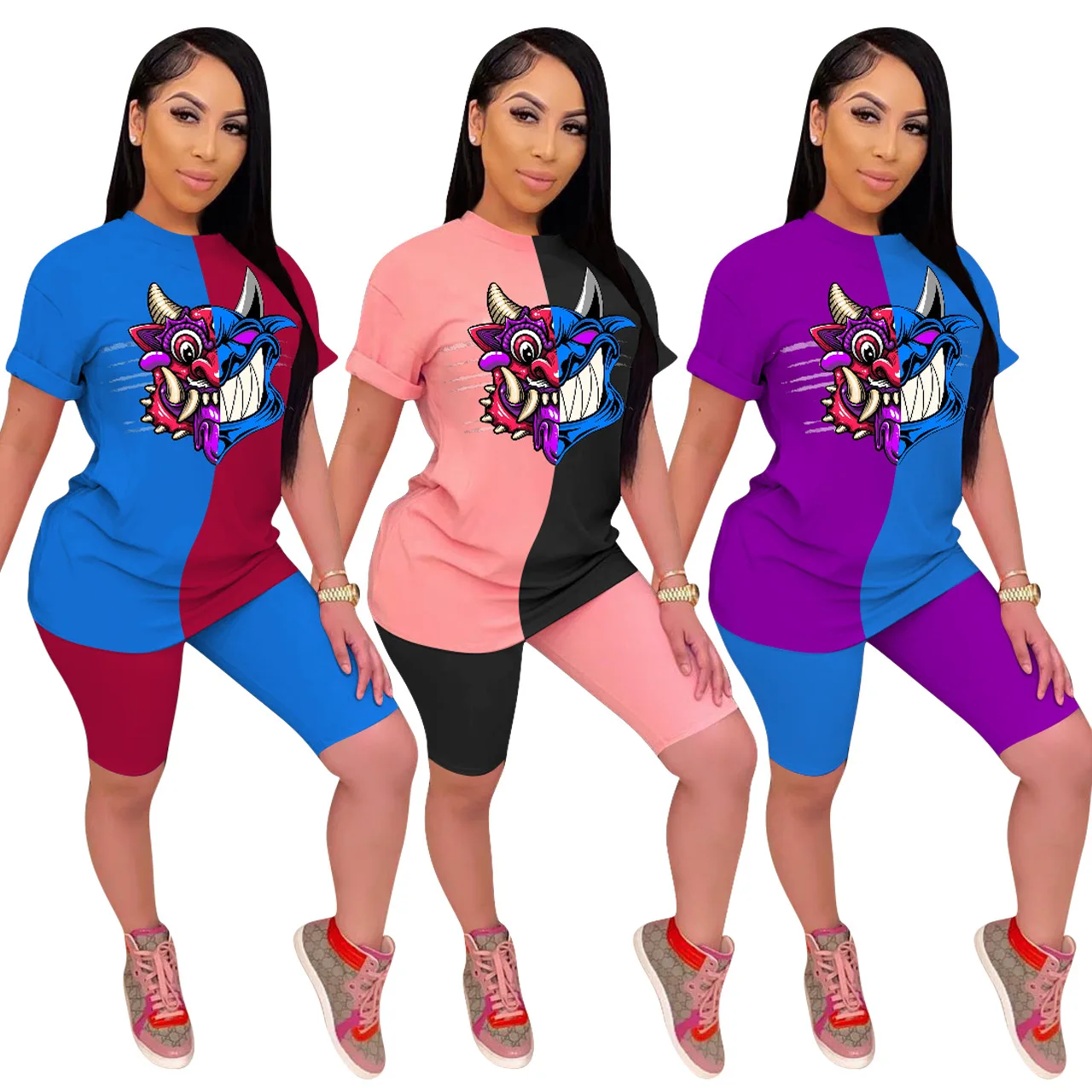 New Fashion European and American Women's Clothing Hot Sale Devil Face Color Matching Printing Suit, Picture
New Fashion European and American Women's Clothing Hot Sale Devil Face Color Matching Printing Suit, Picture