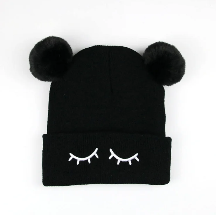 Hot sale children cute eyelash embroidery imitation fox fur double ball knitted wool cap ready to ship dropshipping services
Hot sale children cute eyelash embroidery imitation fox fur double ball knitted wool cap ready to ship dropshipping services