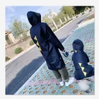 Lightweight waterproof and cute cartoon dinosaur pet raincoat big dog rain family clothing