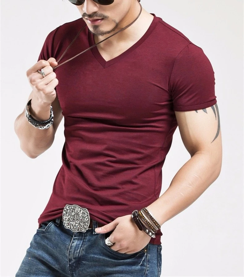 XQM Summer Cotton Men'S T-Shirt Multi-Color Solid Color Casual Short-Sleeved Shirt O-Neck V-Neck Slim-Fit Men'S Top
XQM Summer Cotton Men'S T-Shirt Multi-Color Solid Color Casual Short-Sleeved Shirt O-Neck V-Neck Slim-Fit Men'S Top