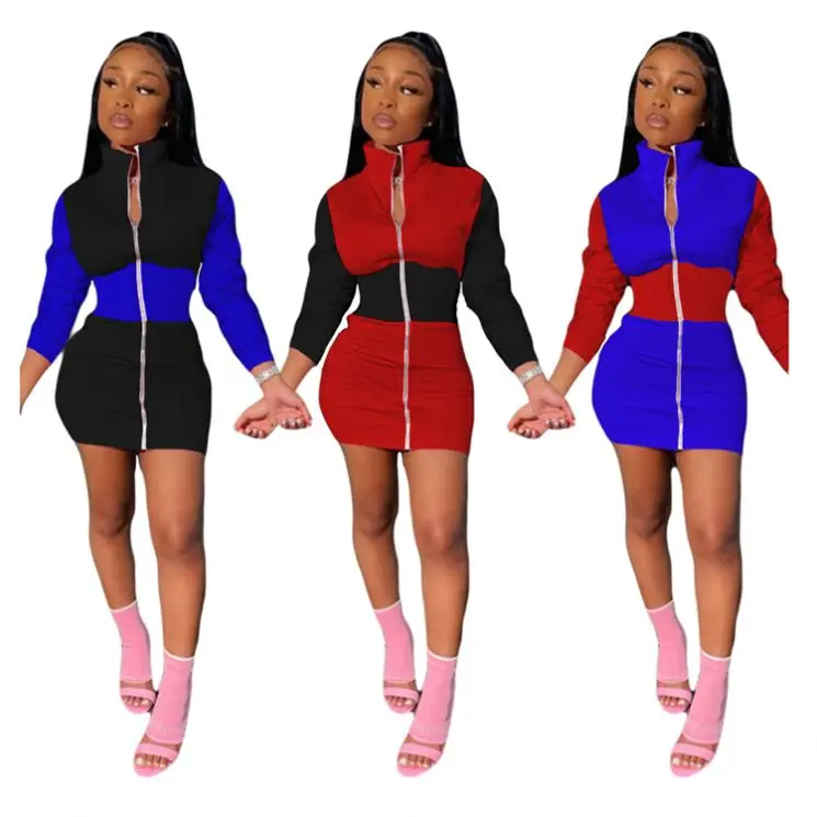 New Design 2021 Fashion Casual Long Sleeve Patchwork Color Women Girls' Sexy Clothes Lady Elegant Dress
New Design 2021 Fashion Casual Long Sleeve Patchwork Color Women Girls' Sexy Clothes Lady Elegant Dress