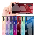 Gradient Note 10 mobile phones accessories Tempered Glass TPU Cell Phone Case For Samsung Galaxy Note10 PLUS