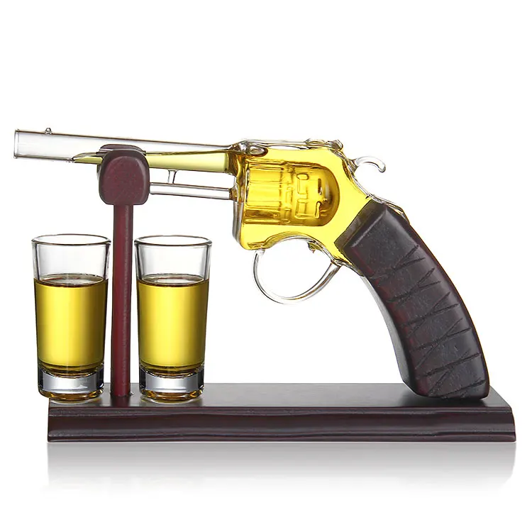 150ml/200ml special pistol gun shaped glass tequila bottle
