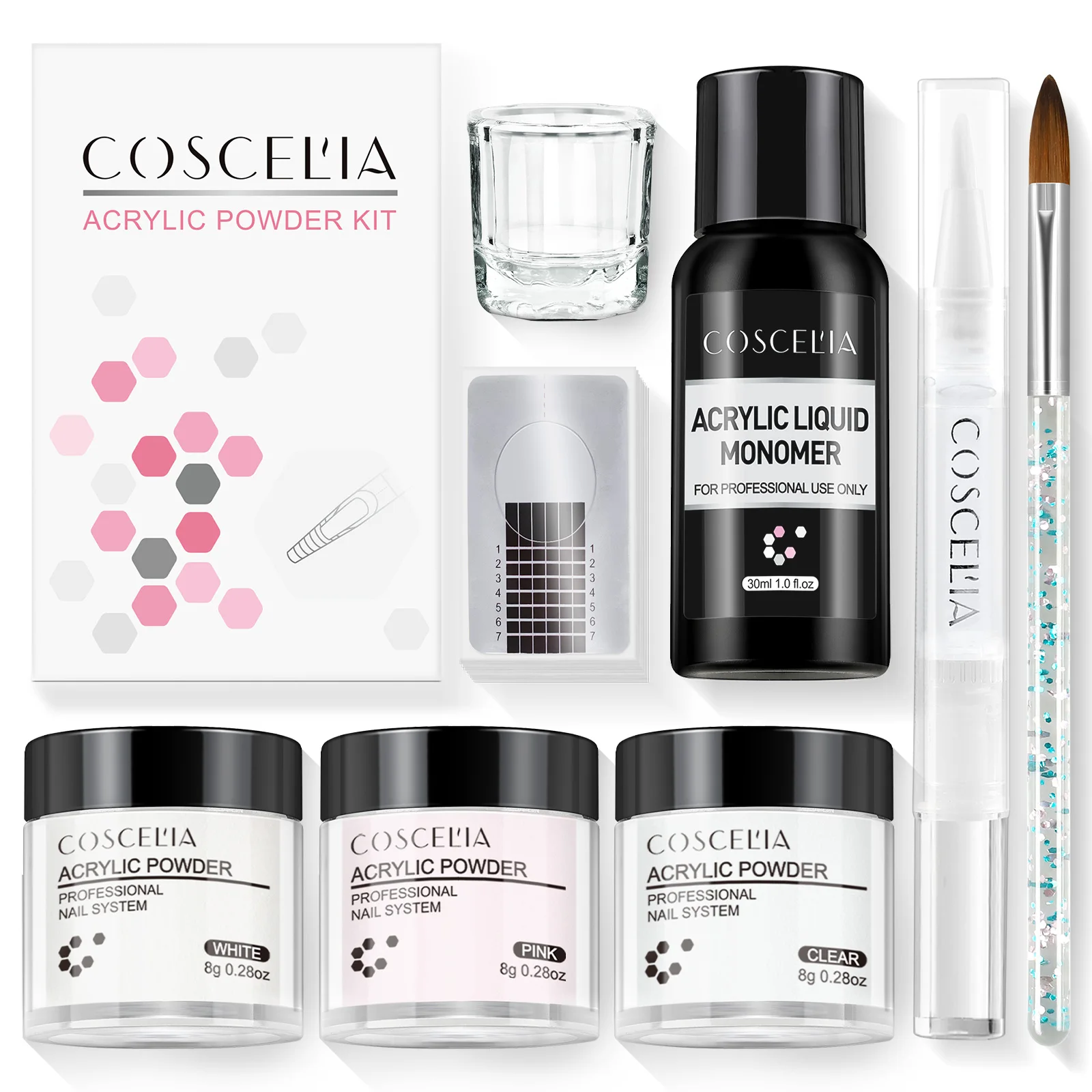 COSCELIA Wholesale Acrylic nail kit professional acrylic nail set acrylic powder, 3 colors
COSCELIA Wholesale Acrylic nail kit professional acrylic nail set acrylic powder, 3 colors