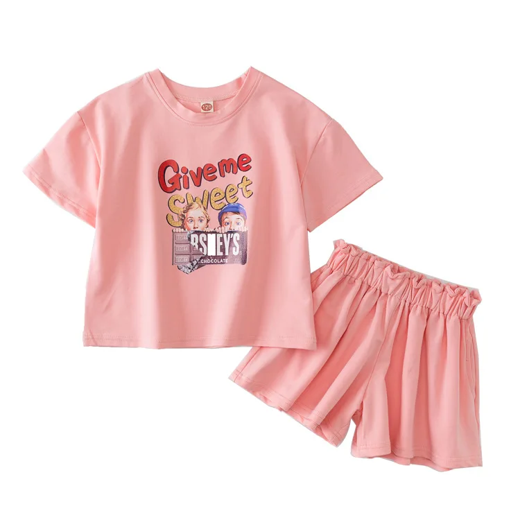 Summer 2021 New Kids Cotton Loose Casual Short Sleeve Shorts Two Piece Girls' Clothing Sets, Product name
Summer 2021 New Kids Cotton Loose Casual Short Sleeve Shorts Two Piece Girls' Clothing Sets, Product name