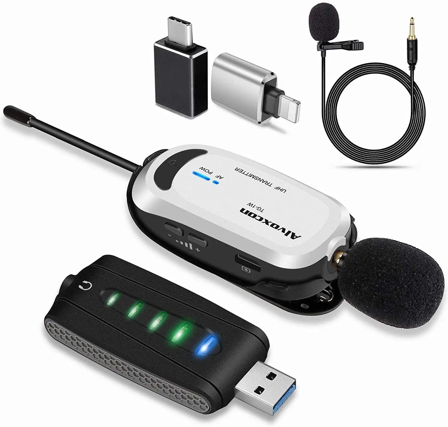 Wireless lavalier Microphone for iPhone & Computer USB Lapel Mic System for Android,Laptop, Speaker,Vlog, YouTube, Recording
Wireless lavalier Microphone for iPhone & Computer USB Lapel Mic System for Android,Laptop, Speaker,Vlog, YouTube, Recording