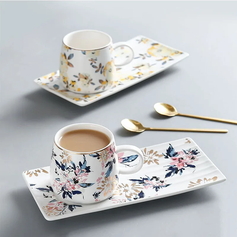 Wholesale Porcelain Coffee Mug Set Vintage Ceramic Breakfast Cup with Tray and Spoon, Mixed
Wholesale Porcelain Coffee Mug Set Vintage Ceramic Breakfast Cup with Tray and Spoon, Mixed