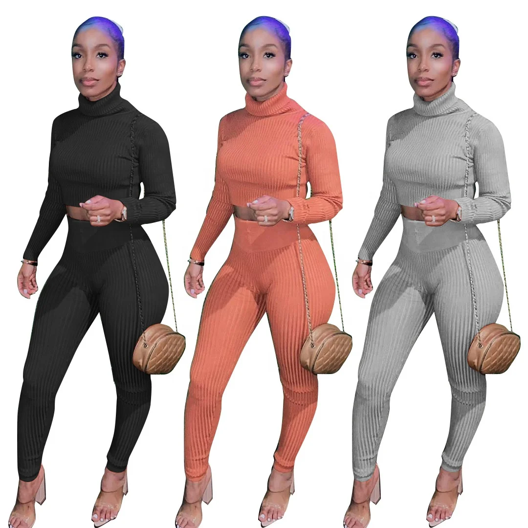 MT21-5408 Women's autumn and winter sexy tight-fitting turtleneck sweater set solid color two piece pants set
MT21-5408 Women's autumn and winter sexy tight-fitting turtleneck sweater set solid color two piece pants set