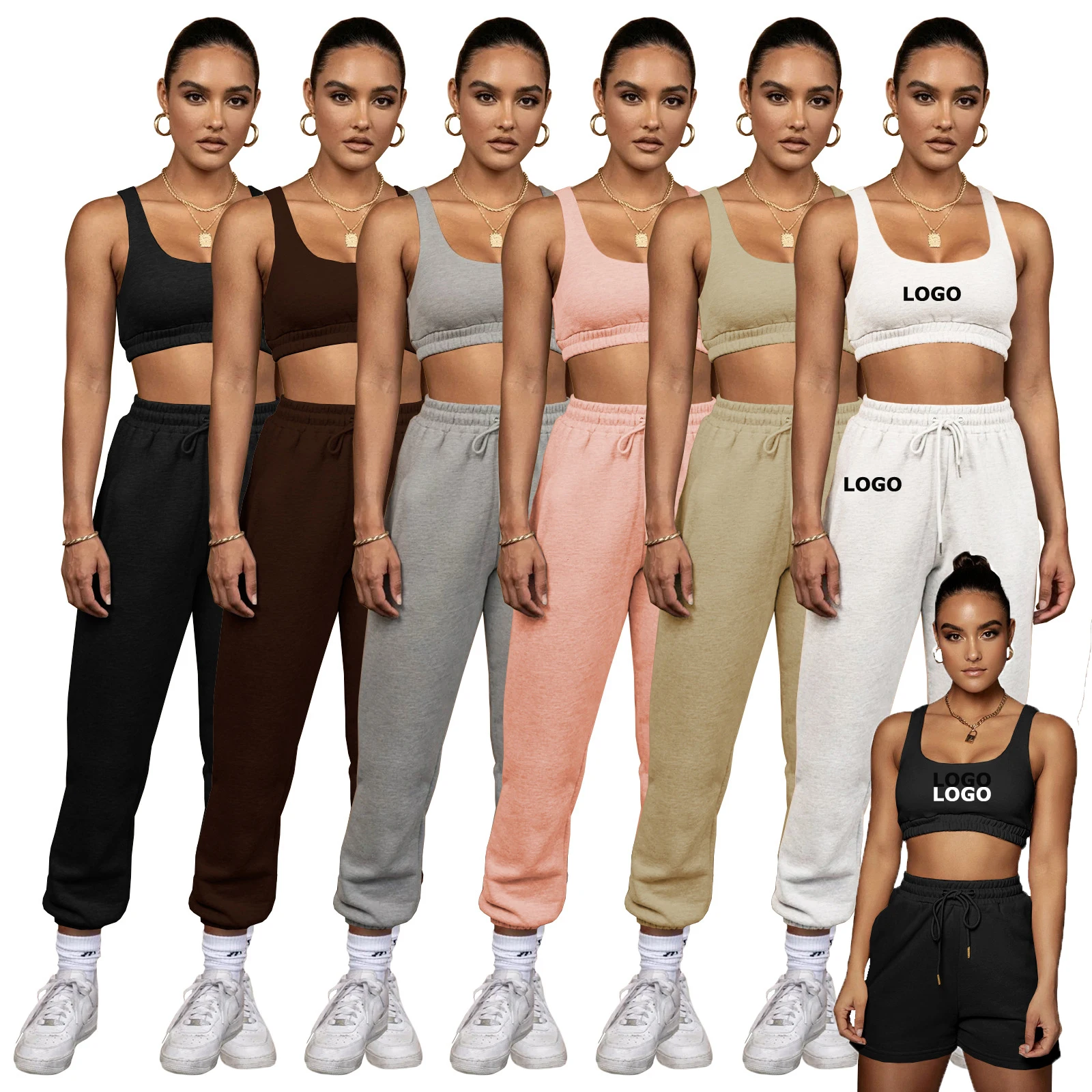 2022 custom logo women clothes clothing set women plus size summer two 2 pieces shorts pants set for women clothes 2022, Picture shows
2022 custom logo women clothes clothing set women plus size summer two 2 pieces shorts pants set for women clothes 2022, Picture shows