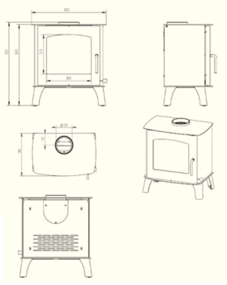 New design industrial modern iron wood burning stove for sale, wood burning iron stove