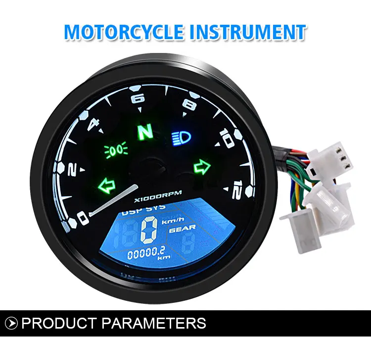 Universal Modified Motorcycle RPM Meter Digital Odometer Speedometer