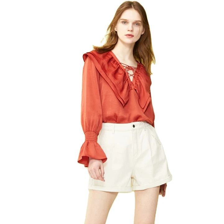 2021 Newly sexy casual V-neck Ruffle flare long sleeves women Chiffon Shirt Tops
2021 Newly sexy casual V-neck Ruffle flare long sleeves women Chiffon Shirt Tops