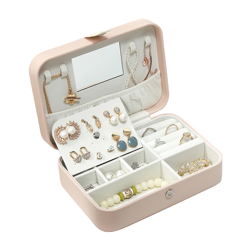 Custom Logo Portable PU Leather Travel Jewelry Box Mirror Small Velvet Jewellery Case Ring Earring Necklace Storage Organizer, White,pink
Custom Logo Portable PU Leather Travel Jewelry Box Mirror Small Velvet Jewellery Case Ring Earring Necklace Storage Organizer, White,pink