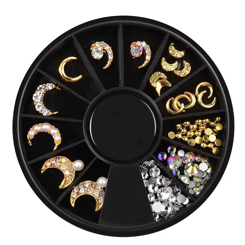 Mixed Gold Moon Star 3d Alloy Nail Art Decoration AB Crystal Rhinestones Wheel Jewelry Metal Studs Manicure Accessories, Gold,ab
Mixed Gold Moon Star 3d Alloy Nail Art Decoration AB Crystal Rhinestones Wheel Jewelry Metal Studs Manicure Accessories, Gold,ab