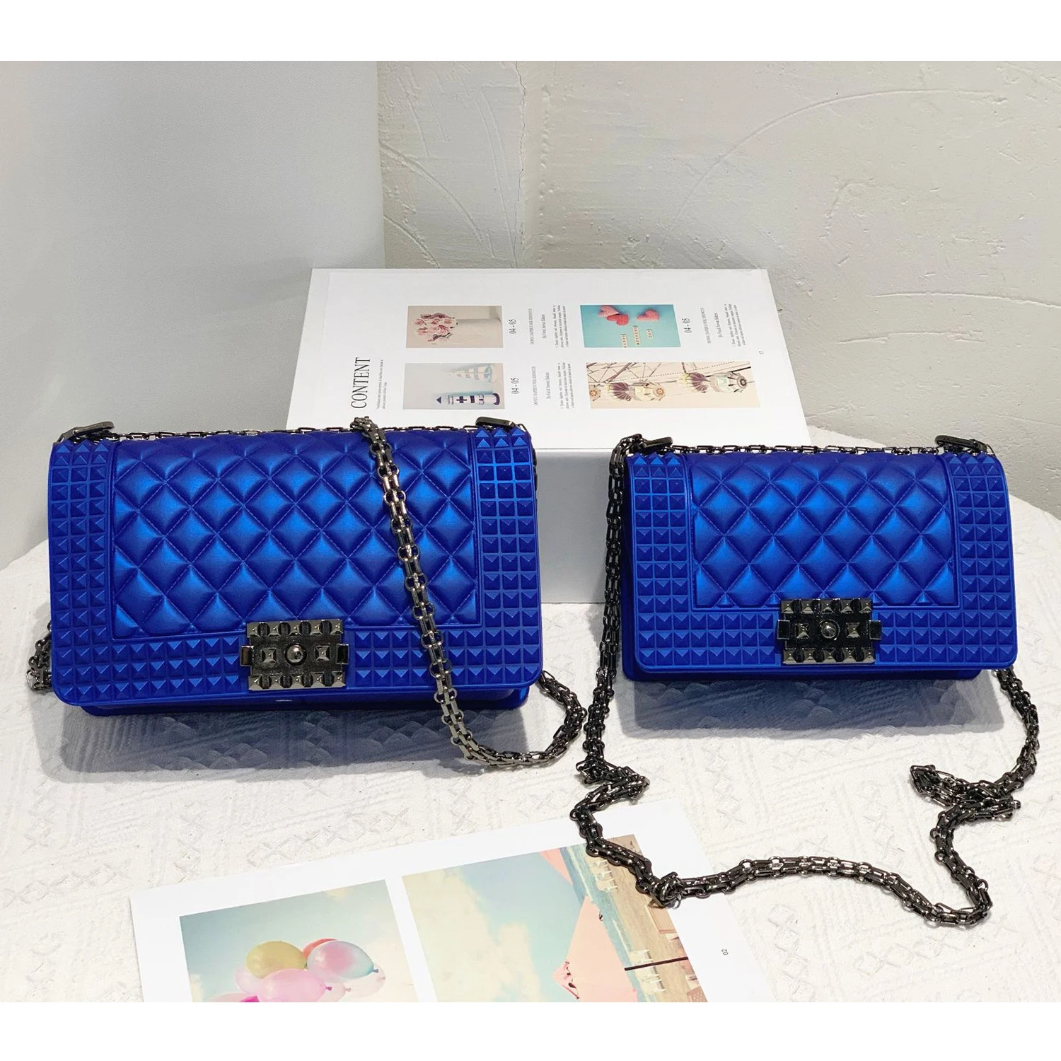 Wholesale Large& Small luxury designer handbags colorful jelly candy women hand bags fashion square pvc ladies jelly purse
Wholesale Large& Small luxury designer handbags colorful jelly candy women hand bags fashion square pvc ladies jelly purse