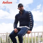 new design mens slim fit zip up sweat jogging tracksuit fitness sports gym athletic sweat tracksuits